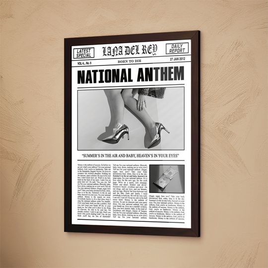 Discover Lana Del Rey Poster, Nathional Anthem Lyrics, Lana Del Rey Gift Merch