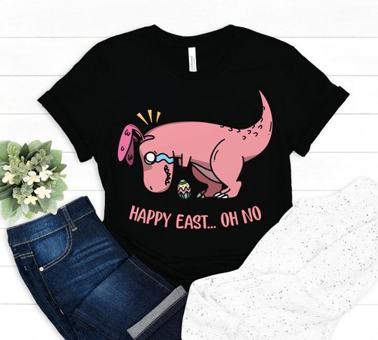 Discover Happy Easter Oh No T-Shirt - Dinosaur Easter Shirt