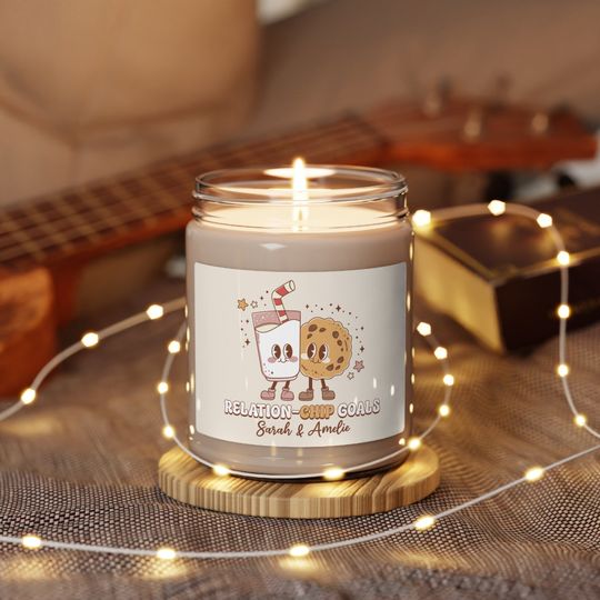 Discover Personalized Best Friend Christmas Soy Candle, Custom Names Cute Soy Candle, Christmas Jar Candle