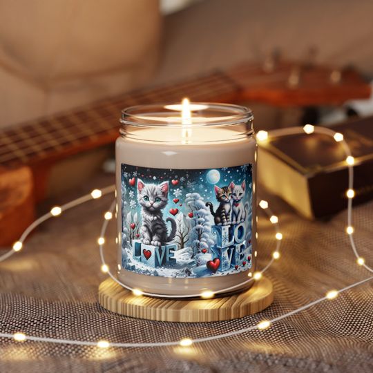 Discover Cute Christmas Cat Candle - Gift for Cat Owners
