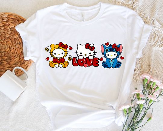 Discover Kawaii Cat Girls Valentine's Day Shirt
