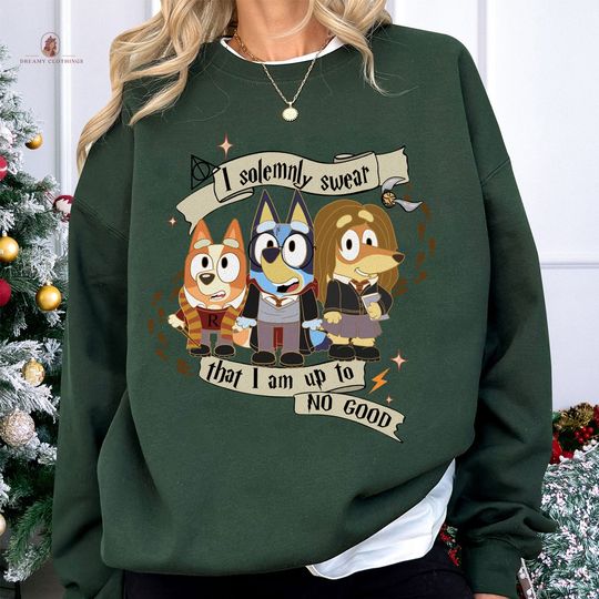 Discover Vintage I Solemnly Swear That I Am Up To No Good BlueyDad Sweatshirt