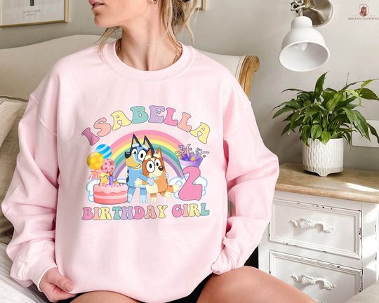 Discover Custom Name BlueyDad Birthday Girl Sweatshirt