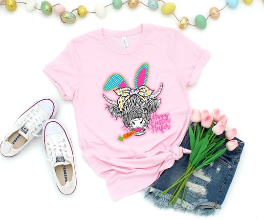 Discover Happy Easter Heifer and Bunny Shirt