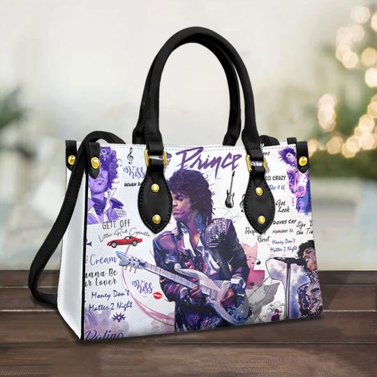 Discover Prince Purple Women Leather Tote Bag