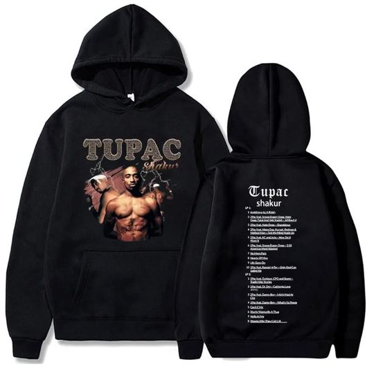 Discover Tupac 2pac Hoodie, Hip Hop Hoodie, Rapper Double Sided Hoodie