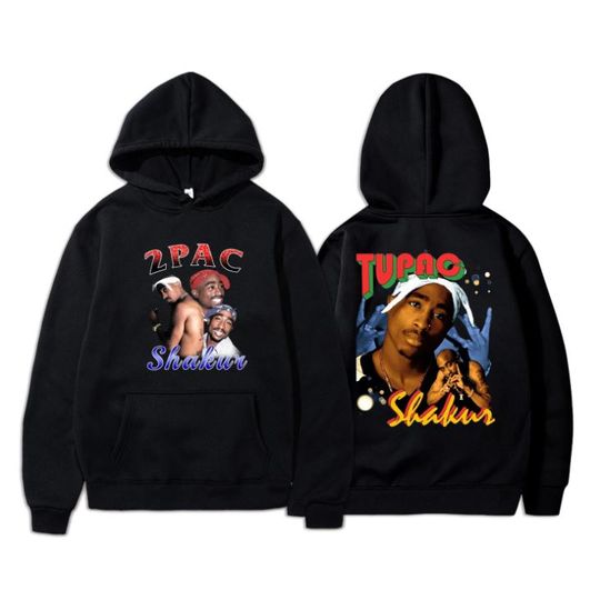 Discover Tupac 2pac Hoodie, Hip Hop Hoodie, Rapper Double Sided Hoodie
