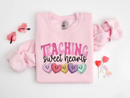 Discover Valentines Day Teacher Sweatshirt, Teaching Sweethearts Teacher Sweatshirt