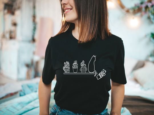 Discover Cats and Plants Shirt, Gardener Shirt, Gift For Mom, Plant Lovers Shirt, Cat Lovers Shirt