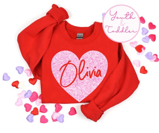 Discover Kid's Valentine Sweatshirt - Personalized Valentine's Sweatshirt With Heart