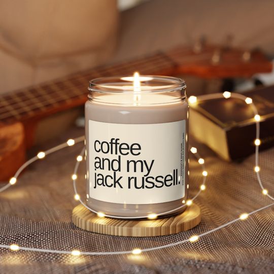 Discover Scented Soy Candle, Coffee and My Jack Russell - Jack Russell Gifts