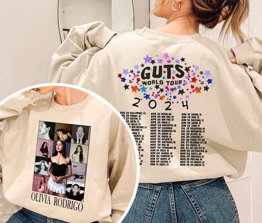 Discover Olivia Rodrigo Guts Tour 2024 Merch Shirt