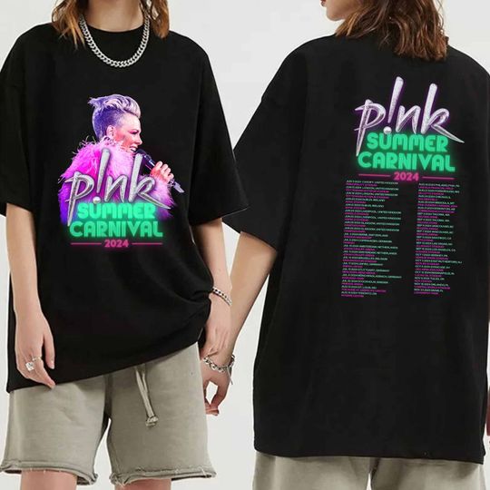 Discover P!nk Pink Singer Summer Carnival 2024 Festival Double Sided T-shirt