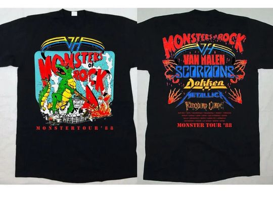 Discover Monsters of Rock Tour 1988 T-shirt, Monster Rock Tour '88 Shirt
