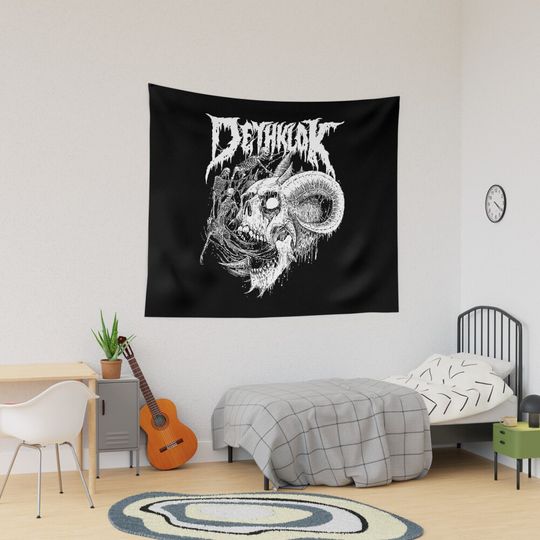 Discover dethklok skull head Tapestry