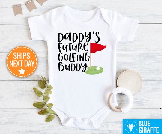 Discover Daddy's Future Golfing Buddy Baby Bodysuit | Shower Gift