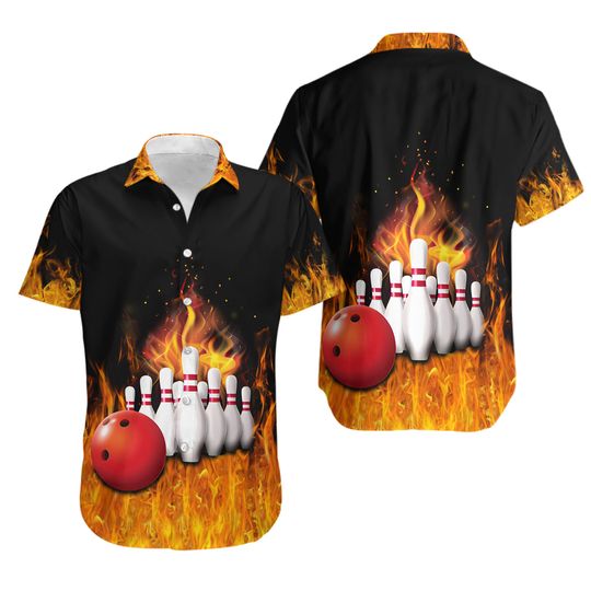 Discover Bowling flame Hawaiian Shirt