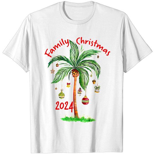 Discover Tropical Christmas On The Beach 2023 Family Christmas T Shirt