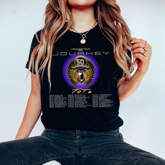 Discover Journey Freedom Tour 2024 Shirt, Journey With Toto 2024 Concert Shirt