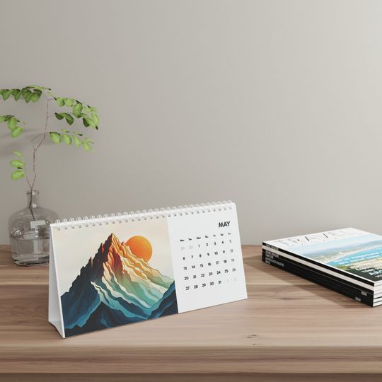 Discover 2024 Mountains Desk Calendar
