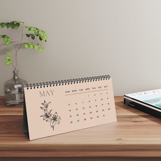 Discover Desktop Calendar 2024: Neutral Birth Month Flower Aesthetic 2024