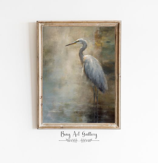 Discover Blue Heron Art | Blue Heron Print | Soft Printable Wall Art