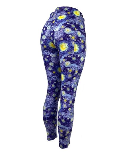 Discover Starry Night Swirls Van Gogh Inspired Leggings