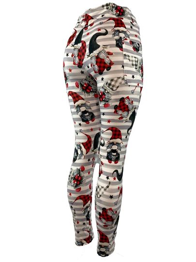 Discover Plaid Holiday Christmas Gnomes Leggings
