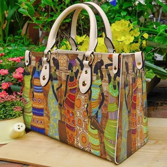 Discover African Afro Art Leather Handbag