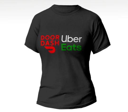 Discover Women's DoorDash, Uber Eats Cotton Tee T-shirt Slim