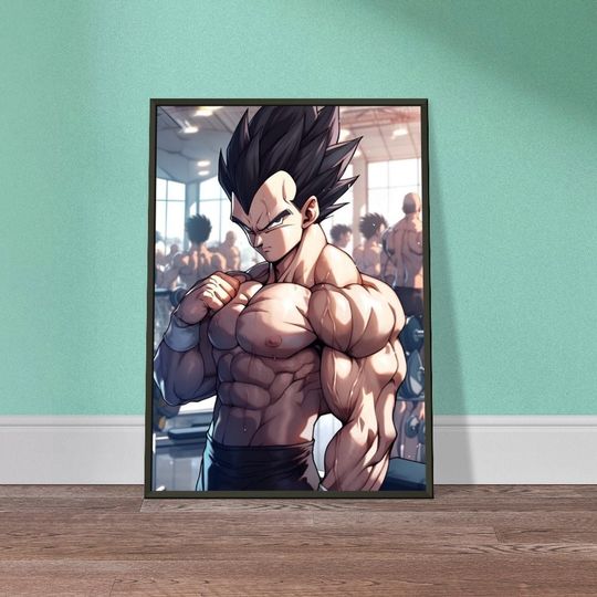 Discover Vegeta In The Gym Dragon Ball Anime Canvas Art