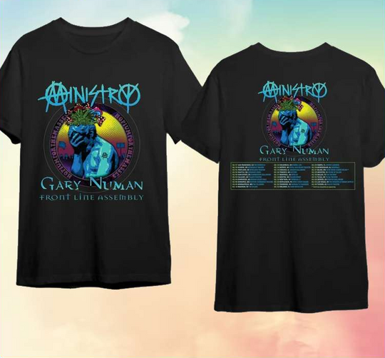 Discover Ministry Spring With Gary Numan and Front Line Assembly Tour 2024 T-Shirt