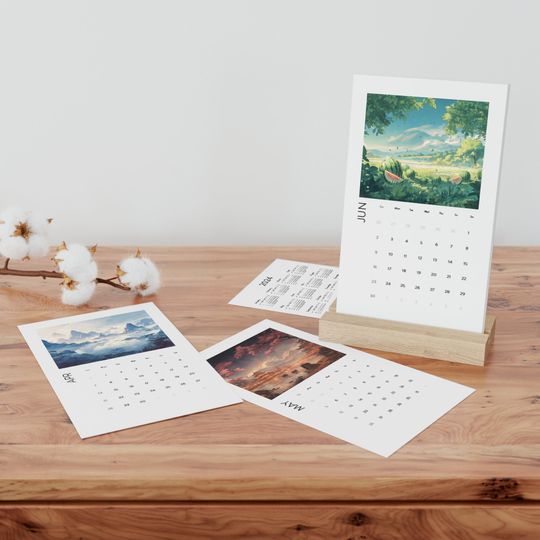 Discover Kawaii Anime Landscape Desk Calendar