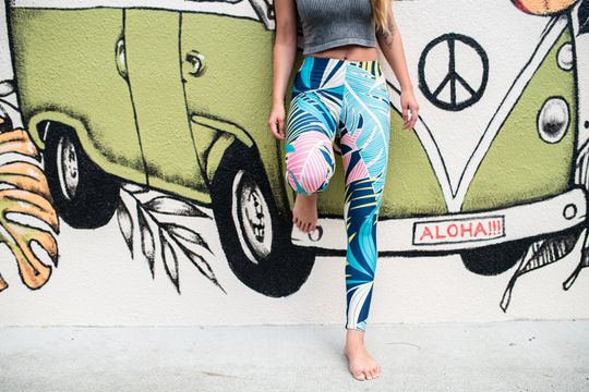Discover Monstera delight tropical aloha unisex leggings