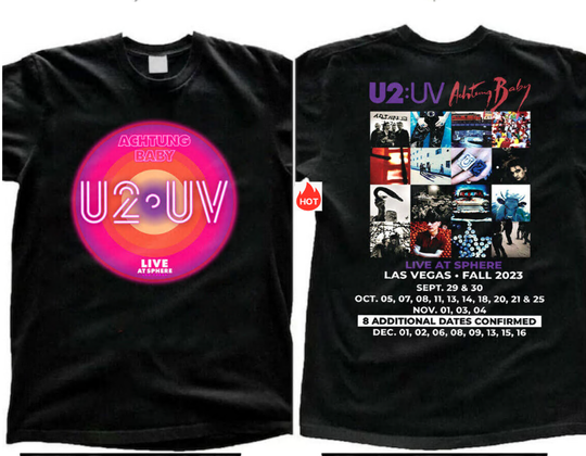 Discover U2 Sphere 2023 Tour T-Shirt Ultraviolet Vegas Las Shirt