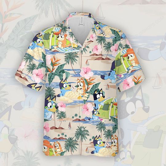Discover BlueyDad Dog Hawaiian Shirt - Fun Design