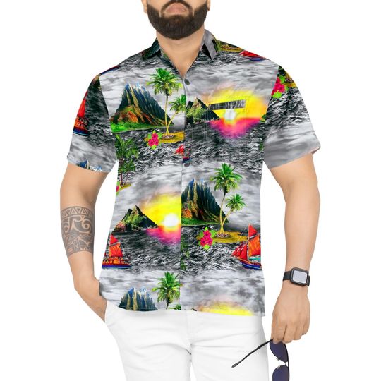 Discover Men's Hawaiian Shirt Tropical Floral Shirt