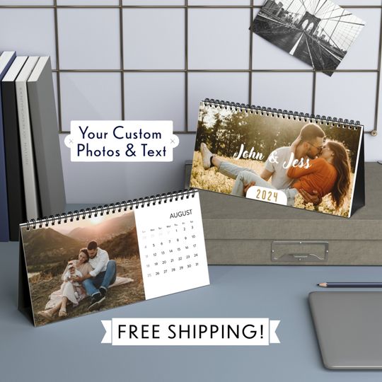 Discover Desktop Photo Calendar 2024, Desk Calendar, Personalized Desk Calendar 2024
