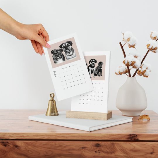 Discover Vertical Desk Calendar 2024 For Dog Mom, 2024 Desk Calendar for Unique Gift Ideas for Her