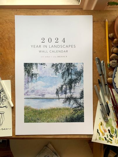 Discover 2024 watercolor landscape calendar