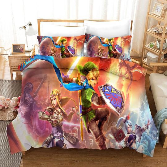 Discover The Legend of Zelda 3D Bedding Set 2PCS Duvet Cover Pillowcase 4 Sizes Single