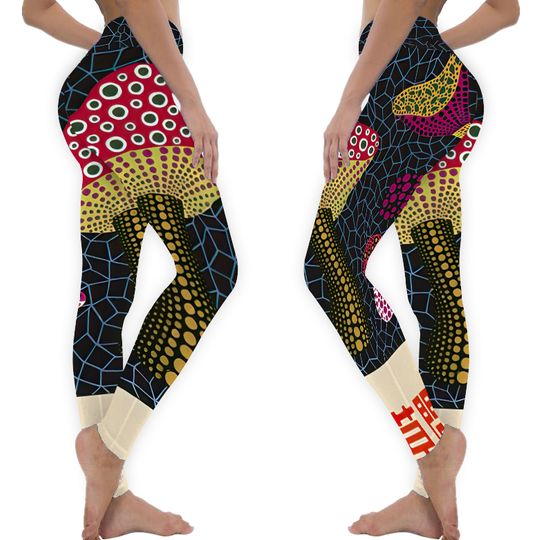 Discover Yayoi Kusama Mushrooms Tokyo 1988 Leggings