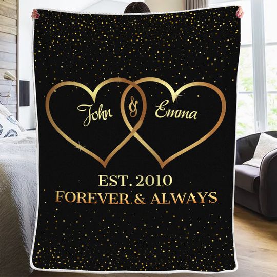 Discover Our Love Story - Couple Personalized Custom Blanket,  Valentine Gift For Husband Wife, Anniversary
