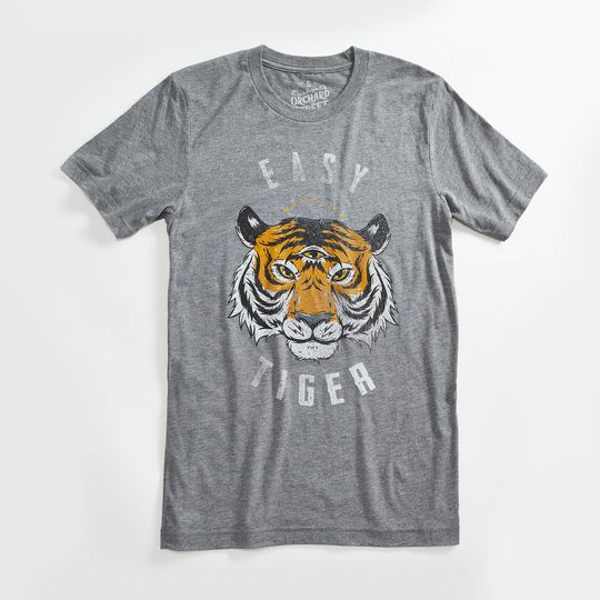 Discover Easy Tiger Vintage Unisex T-Shirt. Slim Fit Heather Grey Tee