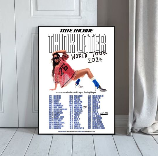 Discover Tate McRae The Think Later World Tour 2024 Poster