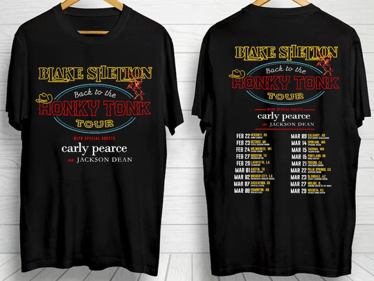 Discover 2024 Blake Shelton Back to the Honky Tonk Concert T-Shirt