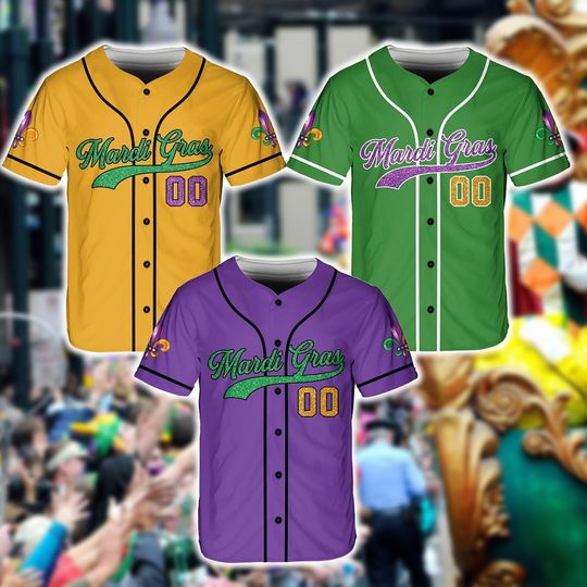 Discover Mardi Gras Baseball Jersey, Personalized Mardi Gras Baseball Jersey