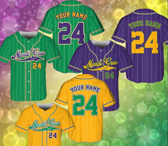 Discover Personalized Mardi Gras Baseball Jersey, Mardi Gras Baseball Jersey