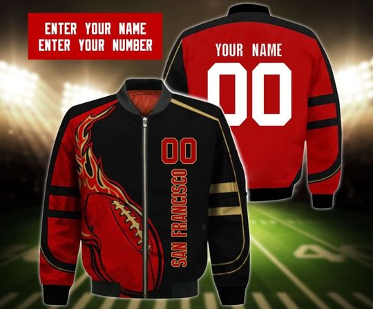 Discover San Francisco Football Custom 3D Bomber Jacket, San Francisco Football Jersey Bomber