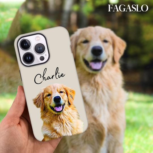 Discover Custom Pet Phone Case Using Pet Photo + Name Custom Dog iPhone Case